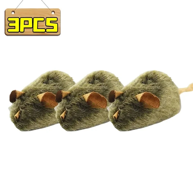 1 Interactive Mouse Plush Cat Chew Toy for Small Pets