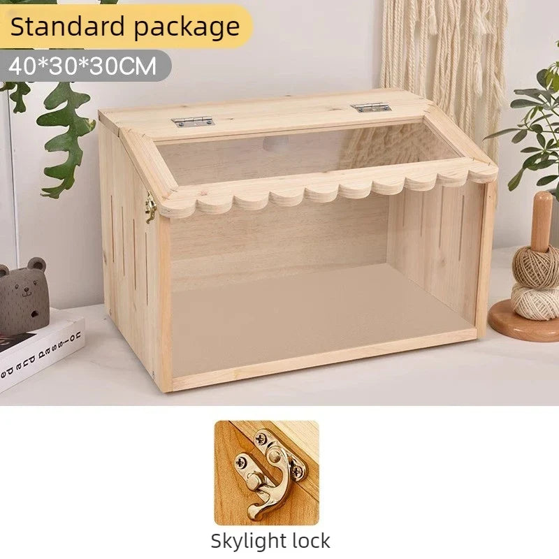 Reptile Pet Breeding Box Wooden Acrylic Chameleon Lizard – 4 Colors