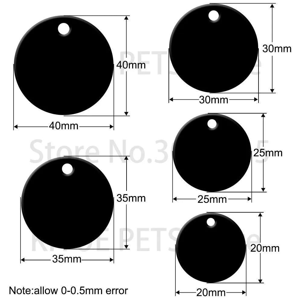 20Pcs Round Shape Aluminum Pet ID Tag 2 - ProPawPet.com