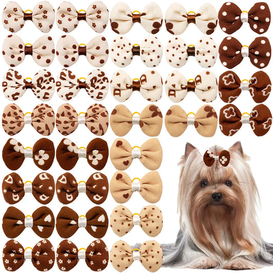 10/20/30PCS Dog Bows With Rubber Bands - ProPawPet.com