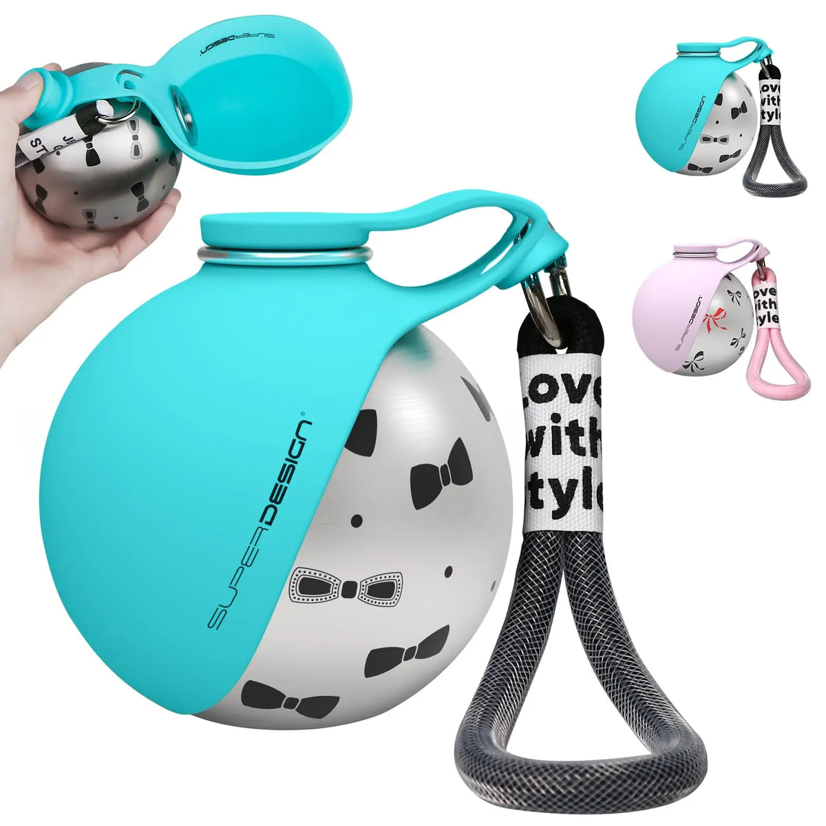 Stainless Steel 2-in-1 Portable Dog Water Bottle for Small Leak Proof Compact