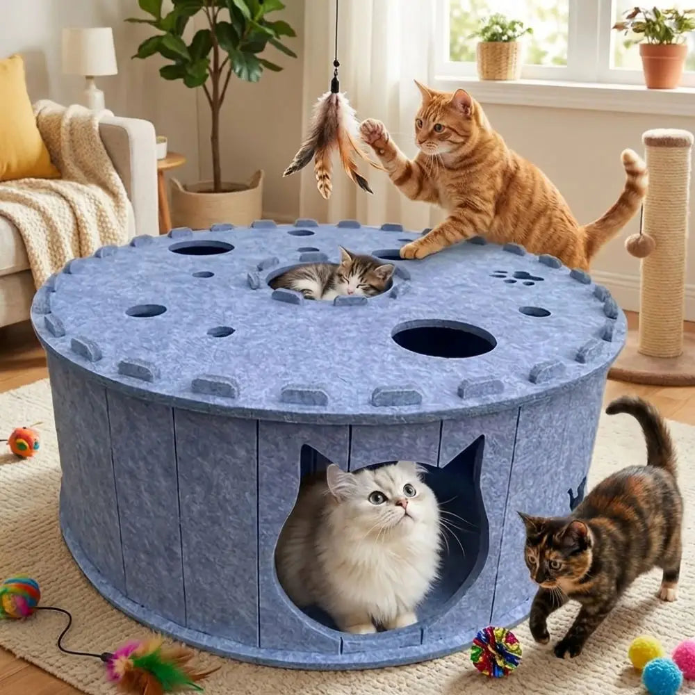 Felt cat tunnel house – view 3