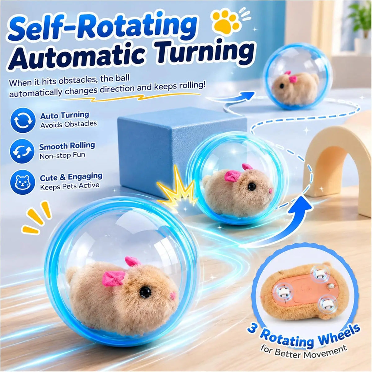 Self‑Rotating Obstacle Avoid Electric Cat - ProPawPet.com