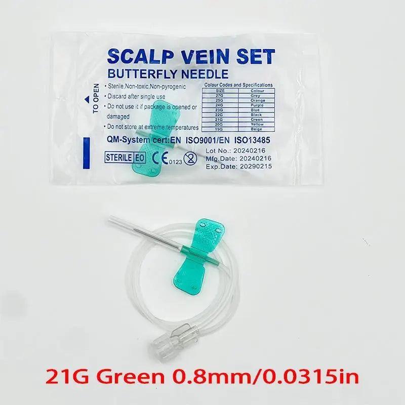 Disposable Screw-type Butterfly Infusion Needle Double Wing – 8 Colors
