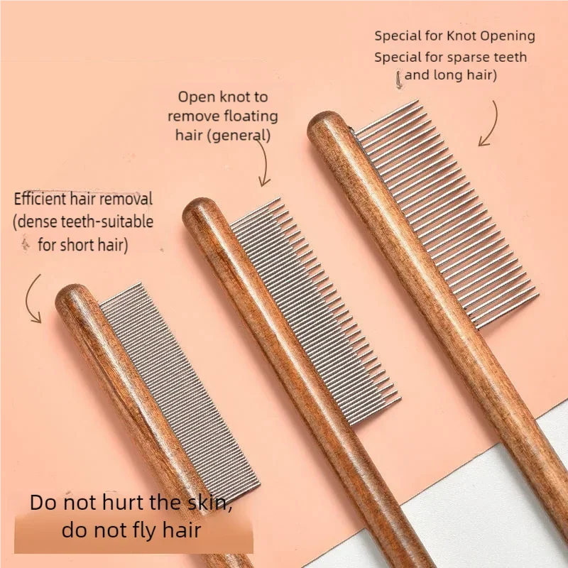 Solid Wood Handle Pet Pin Brush Dog Comb Cat - ProPawPet.com