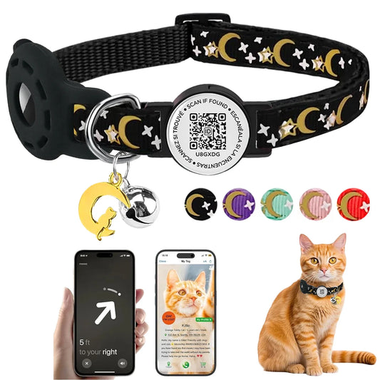 Cute Cat Collar with Airtag Holder for Apple - ProPawPet.com