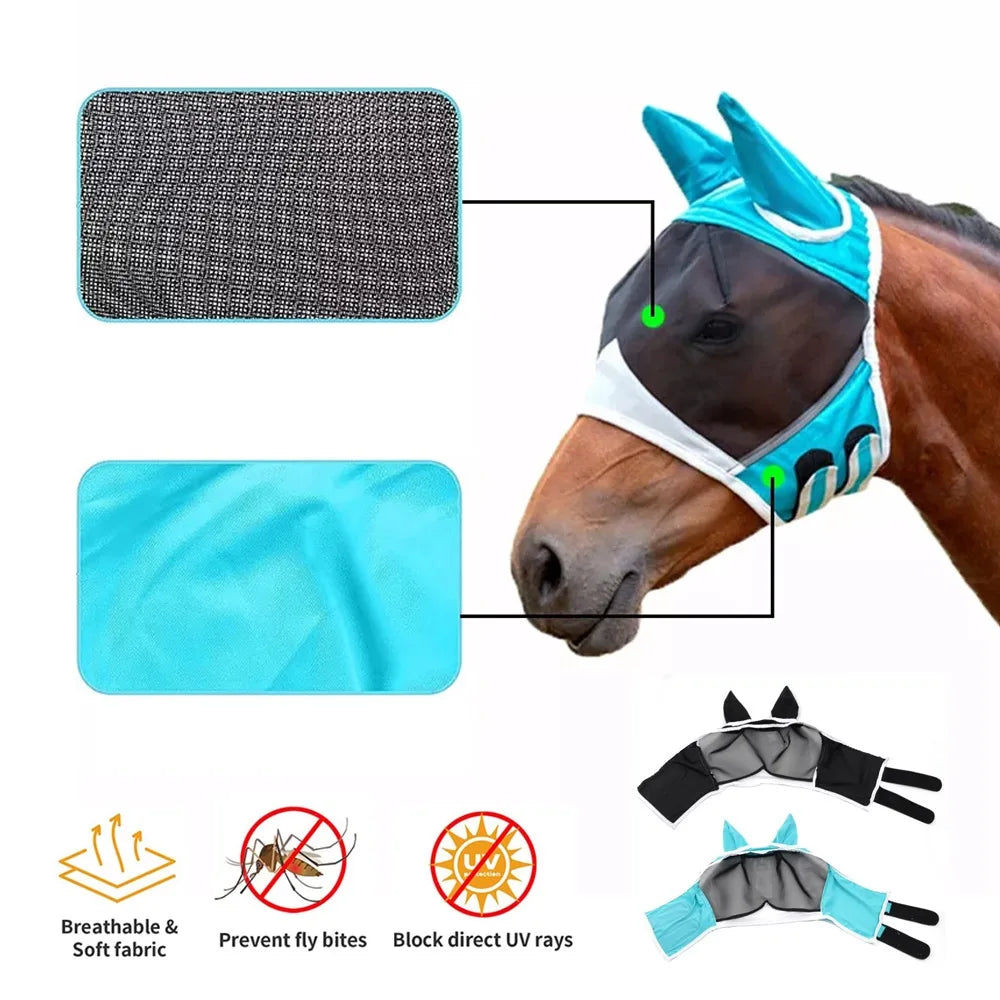Professional Grade Adjustable Horse Fly Mask - ProPawPet.com