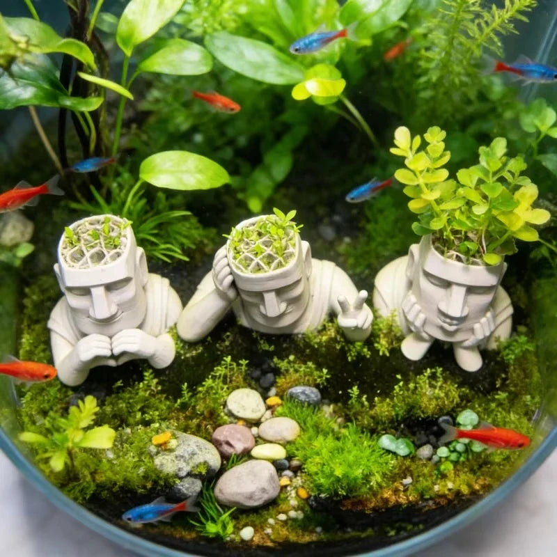 3pcs Mini Statue Aquarium Planter 3D Printed - ProPawPet.com