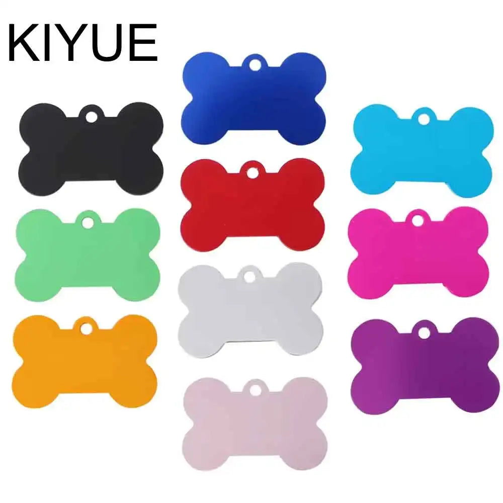 KIYUE 100 Pcs Blank Bone Shaped Dog Tag Cat - ProPawPet.com