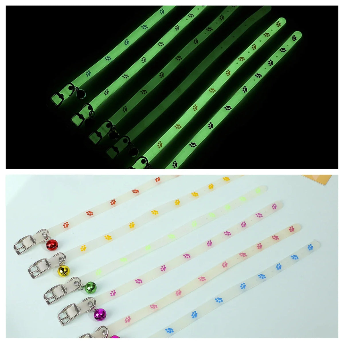Cat Collar Glow in the Dark Footprint Cute - ProPawPet.com