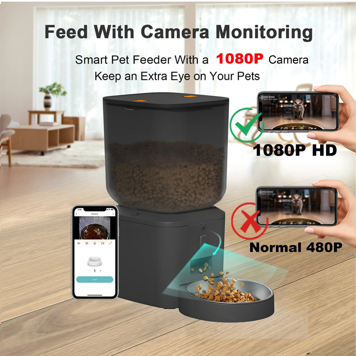 Automatic Cat Feeder With 1080p Camera Video - ProPawPet.com