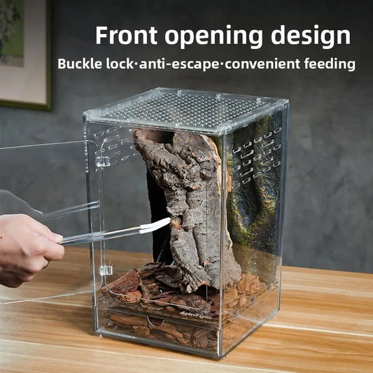 Acrylic Pet Snake Climbing Pet Feeding Box - ProPawPet.com