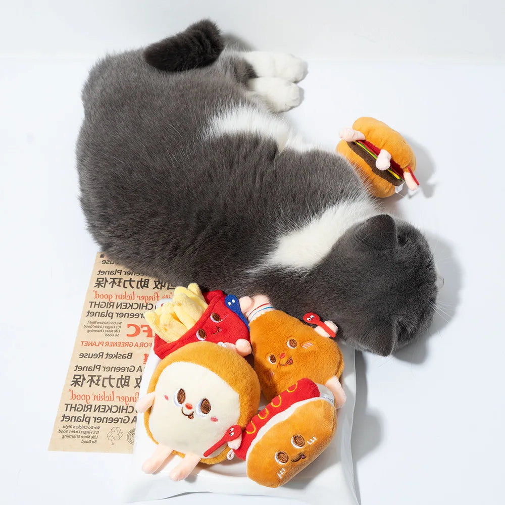 Cat Catnip Plush Toys Funny Hamburg Plush - ProPawPet.com