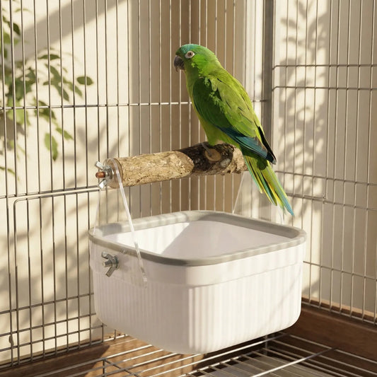 Portable Parrot Toilet Stand Natural Wood - ProPawPet.com
