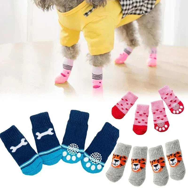 4Pcs Winter Pet Dog Socks Anti Slip Warm - ProPawPet.com