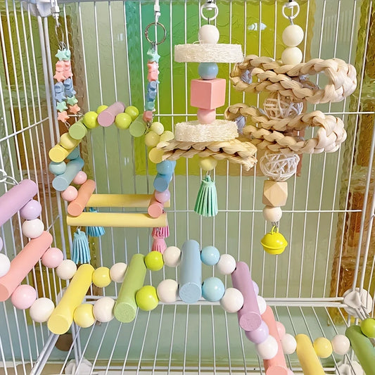 Parrot climbing ladder, standing on pole, - ProPawPet.com