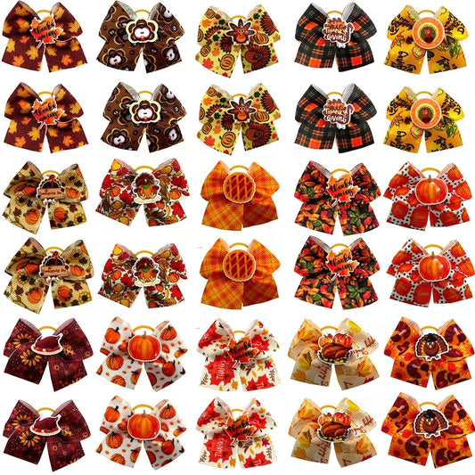 50/100pcs Fall Style Dog Hair Bows Rubber - ProPawPet.com