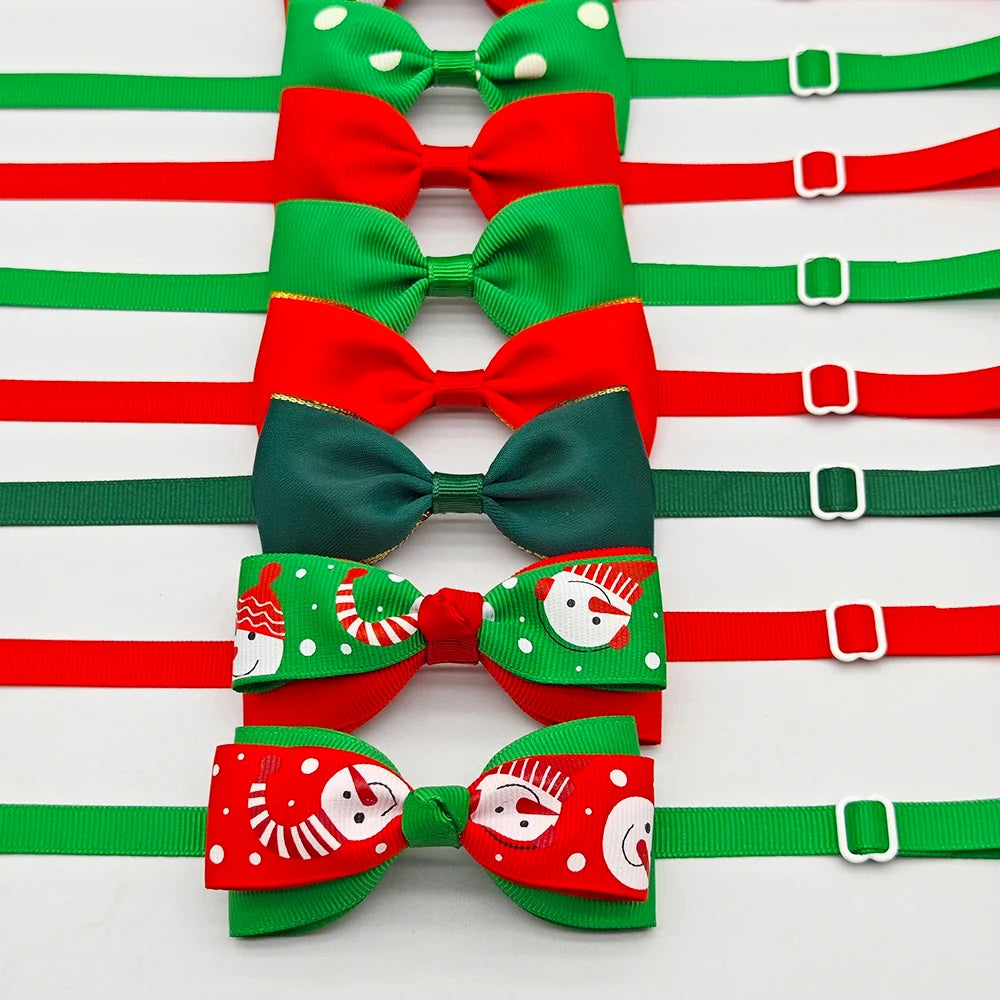 10pcs Pet Christmas Bow Tie Adjustable Xmas - ProPawPet.com