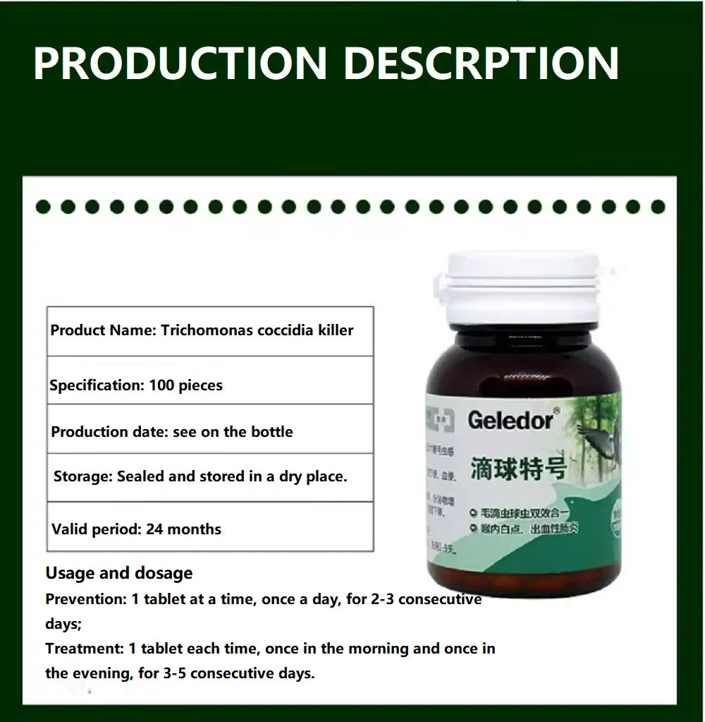 Trichomonas Pigeon Coccidia Two-in-one – 3 Sizes