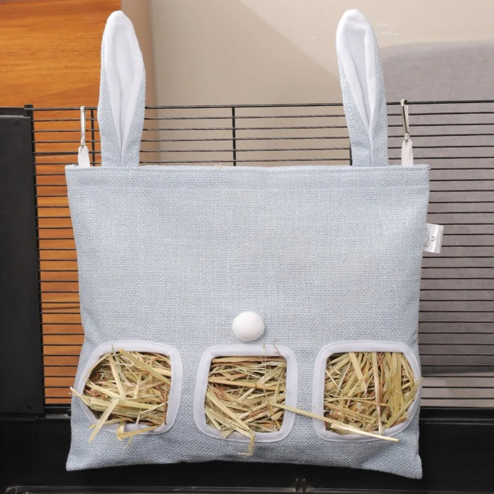 2 3 Holes Hanging Hay Pouch Canvas Large Capacity Small Animal