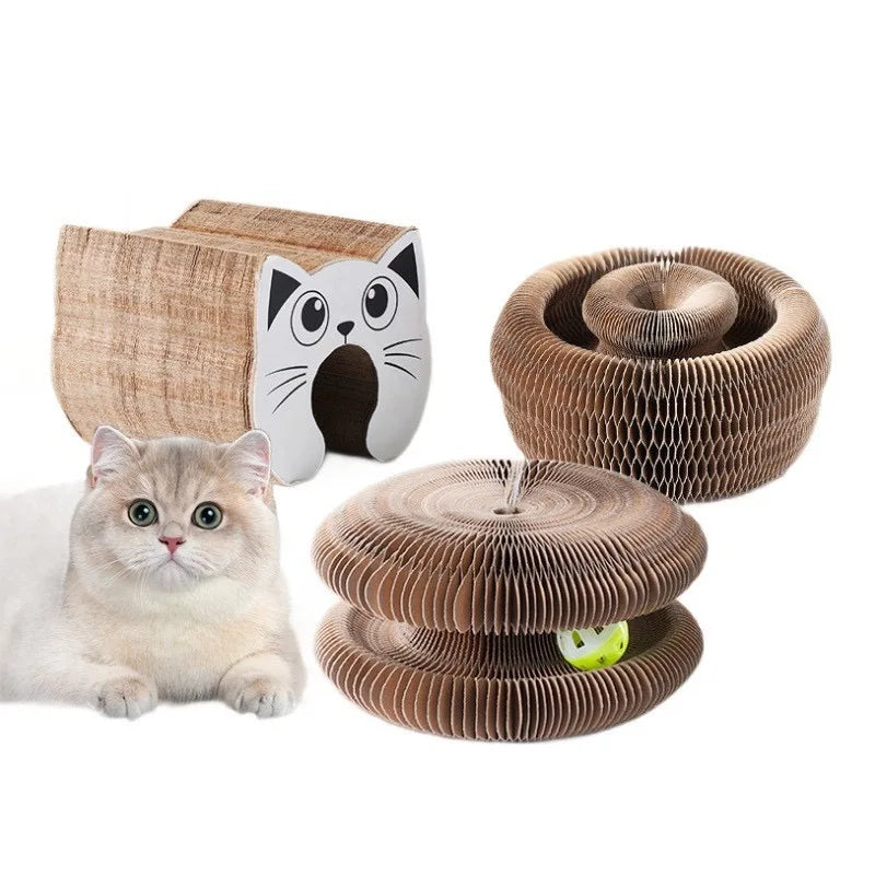 ZUJOLY Foldable Cat Scratcher with Bell & - ProPawPet.com