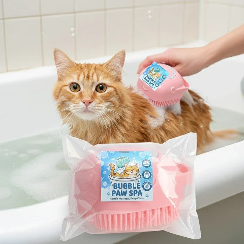 Pet Bath Massage Brush Soft Silicone Dog & Cat Shower Grooming Comb – 3 Colors
