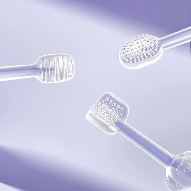 3pcs/set Pet Toothbrush Purple Cat Silica - ProPawPet.com