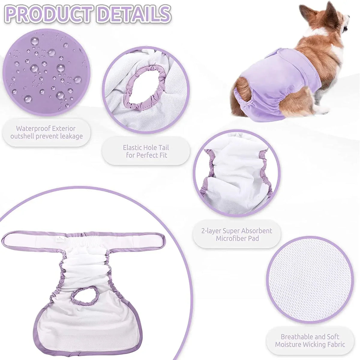 Reusable Female Dog Diapers Warps High - ProPawPet.com