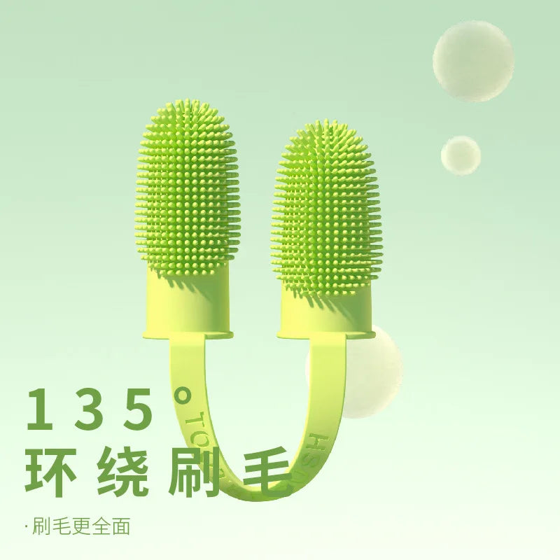 1pc Pet Two Finger Toothbrush Dog Cat Finger - ProPawPet.com