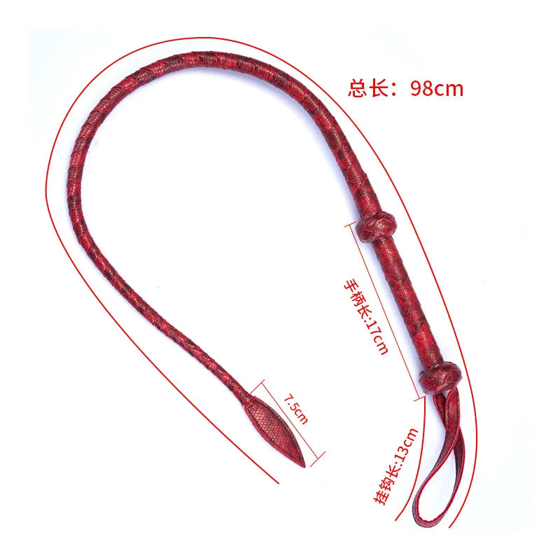 Red Cowhide Leather HorseWhip Training Crop - ProPawPet.com