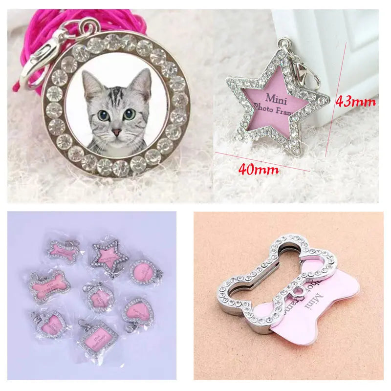 Dog ID Tag Pet Cat Collar Pendant Crystal - ProPawPet.com