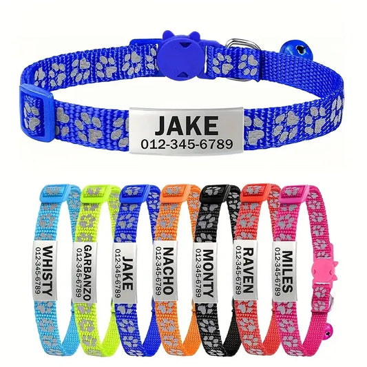 Anti-lost Engraved Cat Collar With Bell Fast - ProPawPet.com