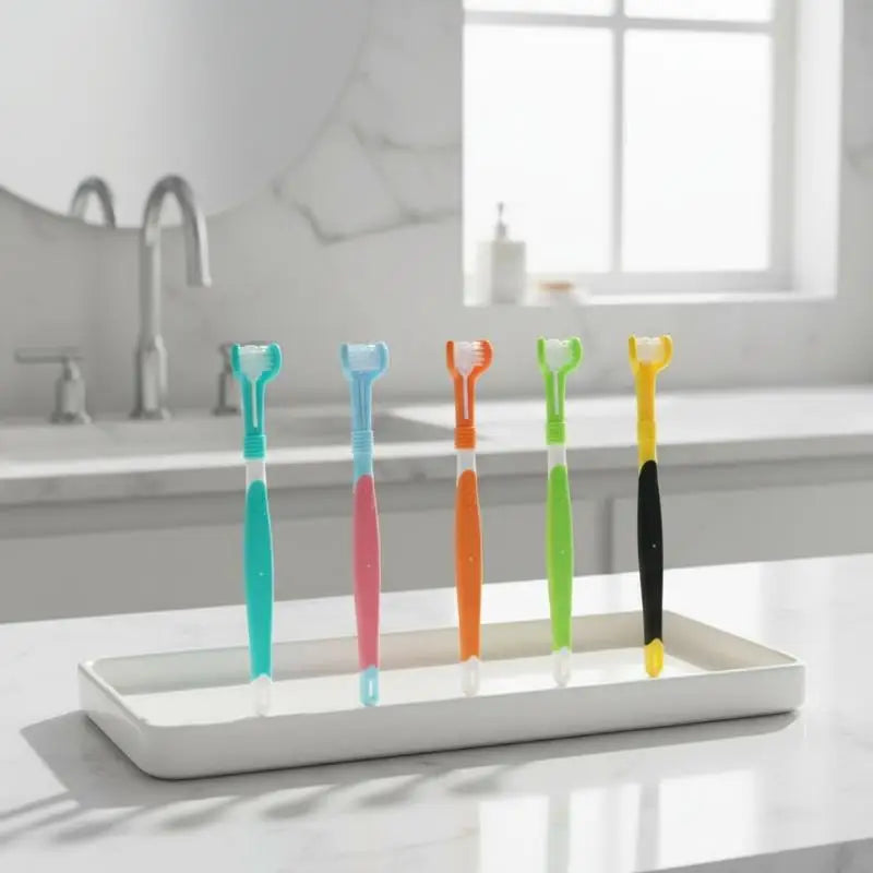 Non Slip Handle 3 Sided Pet Toothbrush with - ProPawPet.com