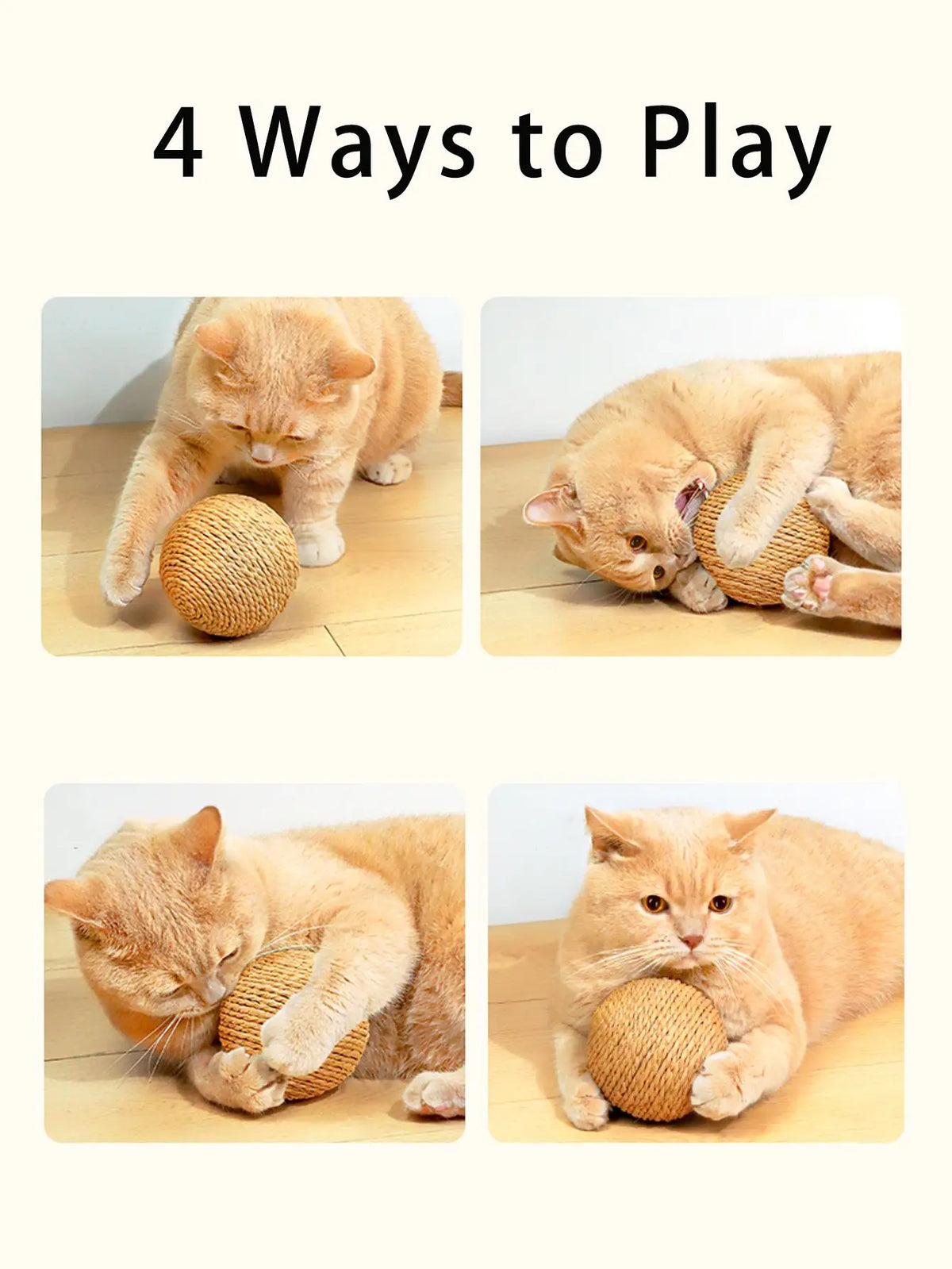 10CM Interactive Sisal Cat Scratching Ball - ProPawPet.com