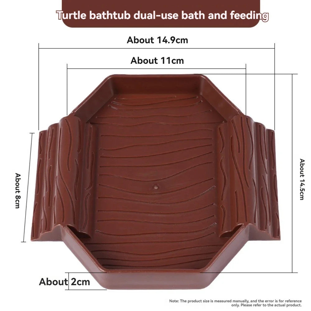 Yellow Edge Turtle Bath Basin Half Water Reptile – 11 Colors