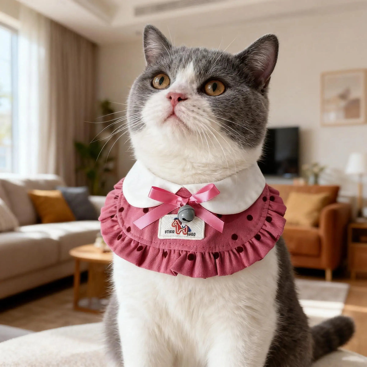 Polka Dot Pet Bib White Doll Collar Ruffle - ProPawPet.com