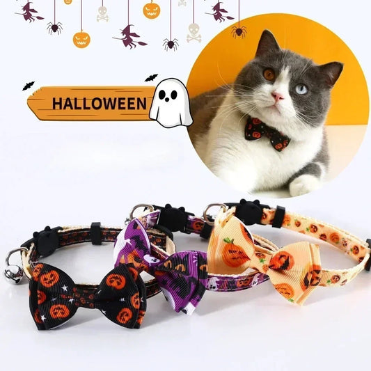 1× Halloween Cat Collar With Bow Tie Bell - ProPawPet.com