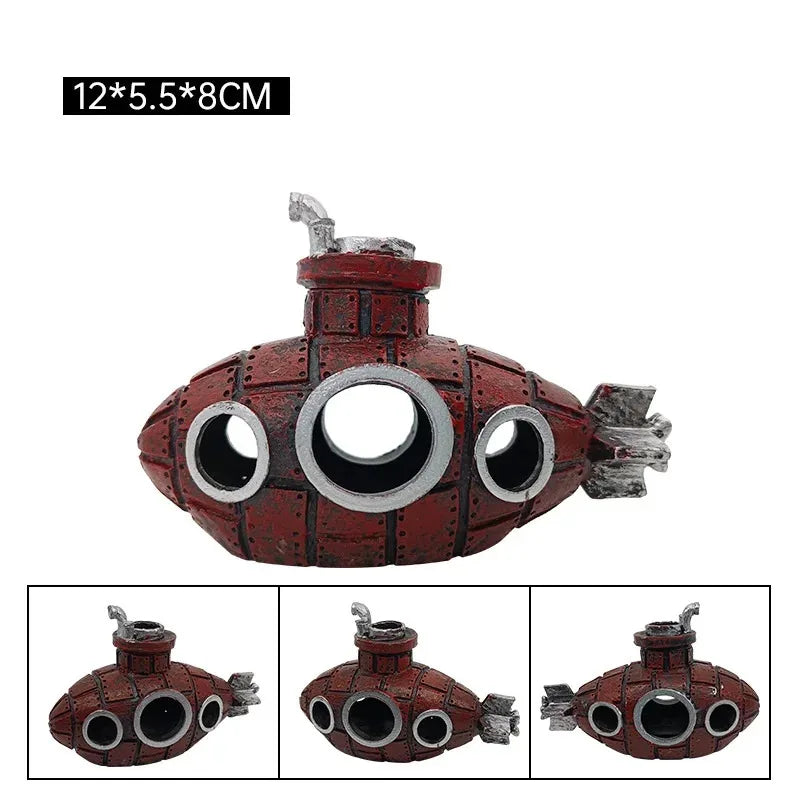 Resin Submarine Ornaments Fish Shrimp Shelter Cave – Aquarium Supplies