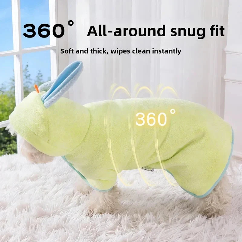 Pet Hooded Towel Bathrobe – Absorbent Cute - ProPawPet.com