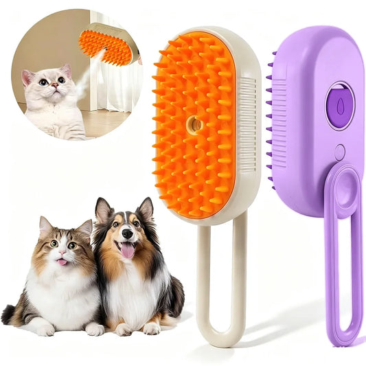 3 in 1 Cat Steam Brush for Shedding Combing - ProPawPet.com