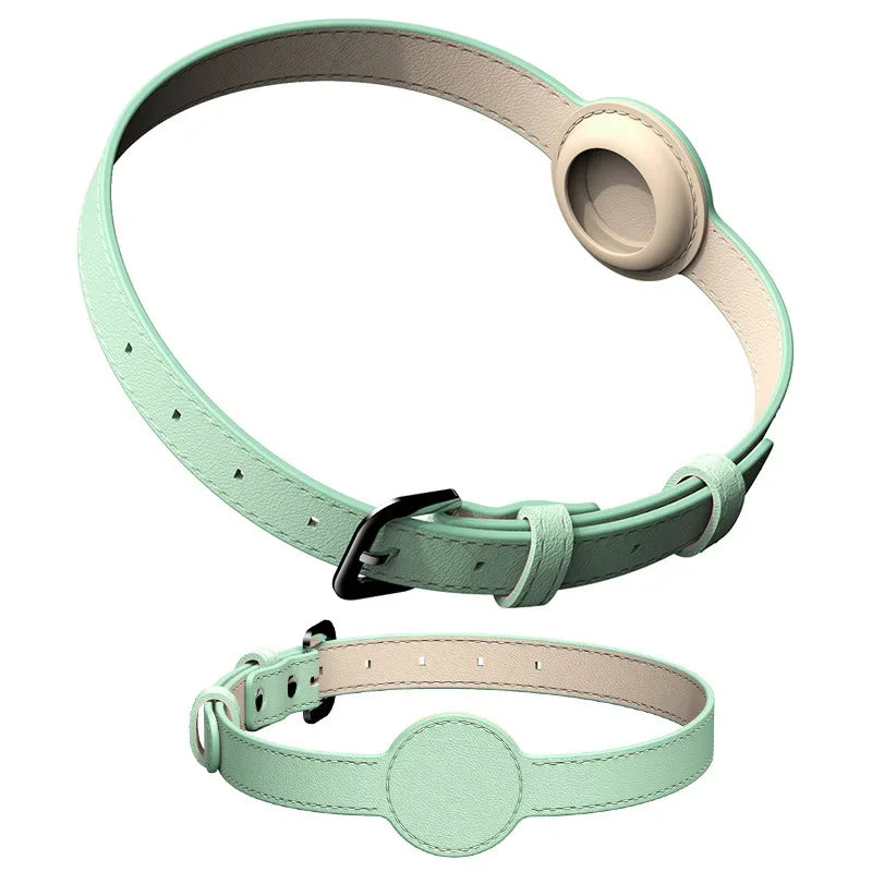 Leather AirTag Cat Collar-Non Breakaway - ProPawPet.com