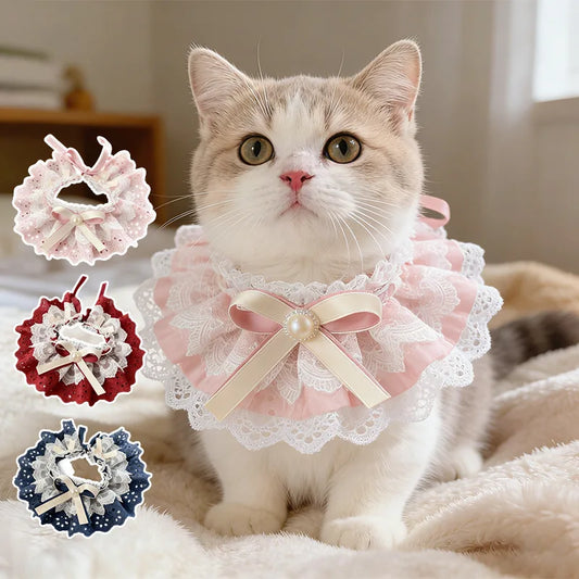 Lolita style pet bib with multi-layer lace - ProPawPet.com