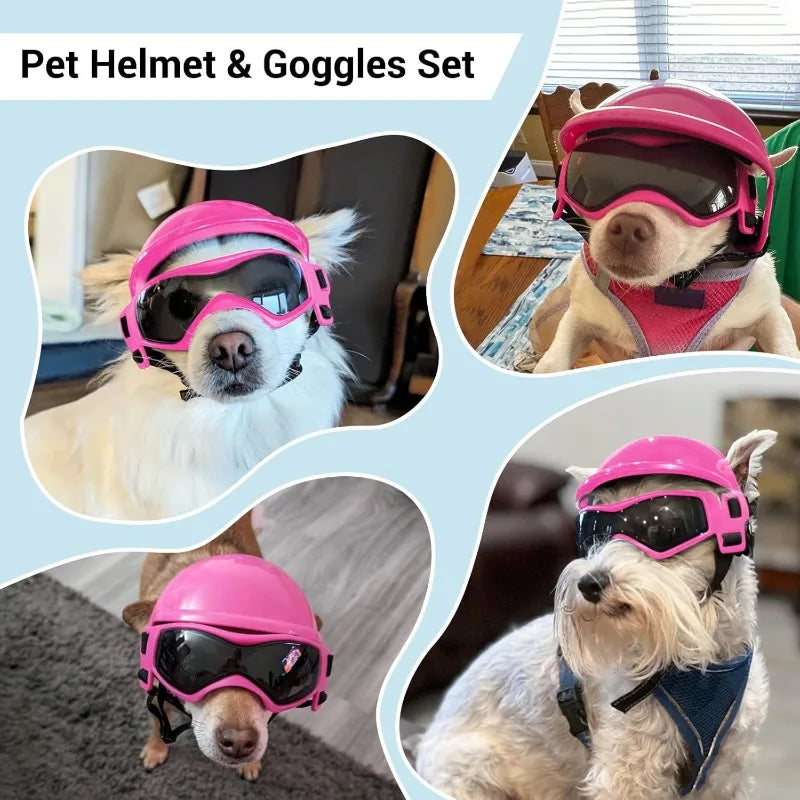 LETVIA S/M Dog Helmet with Dog Goggles - ProPawPet.com