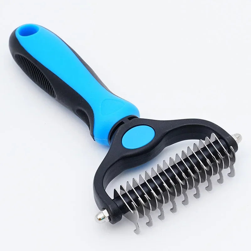 1 Pet Deshedding Grooming Brush Dog Hair Remover Fur Knot Cutter