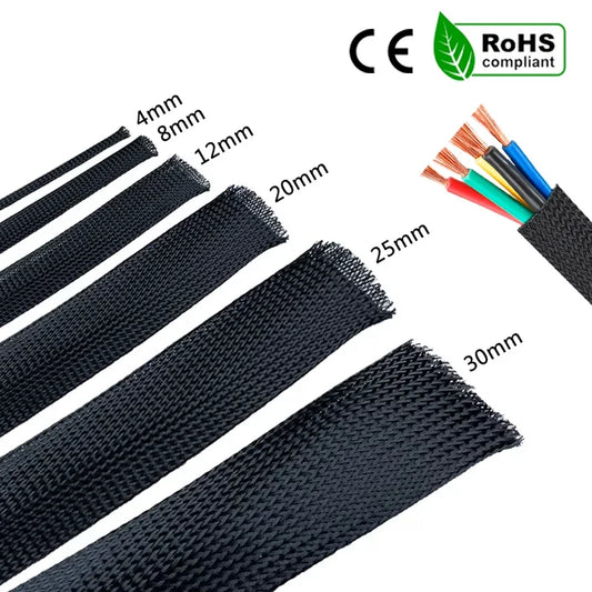 1/5/10M Black Insulated Braid Sleeving - ProPawPet.com