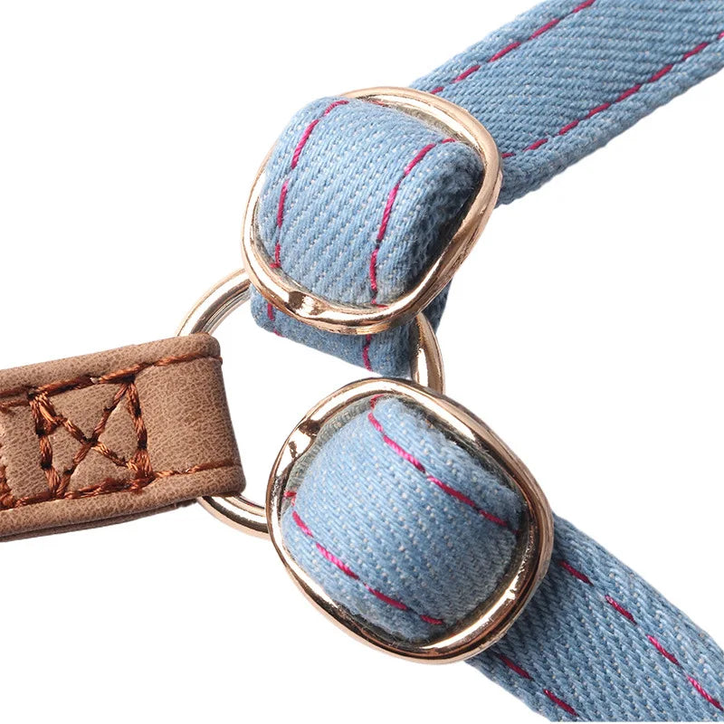 Cotton Denim Dog Harness & Pet Leash Set - - ProPawPet.com