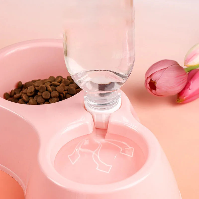 Pet Double Bowl Plastic Cat Dog Food Bowl - ProPawPet.com