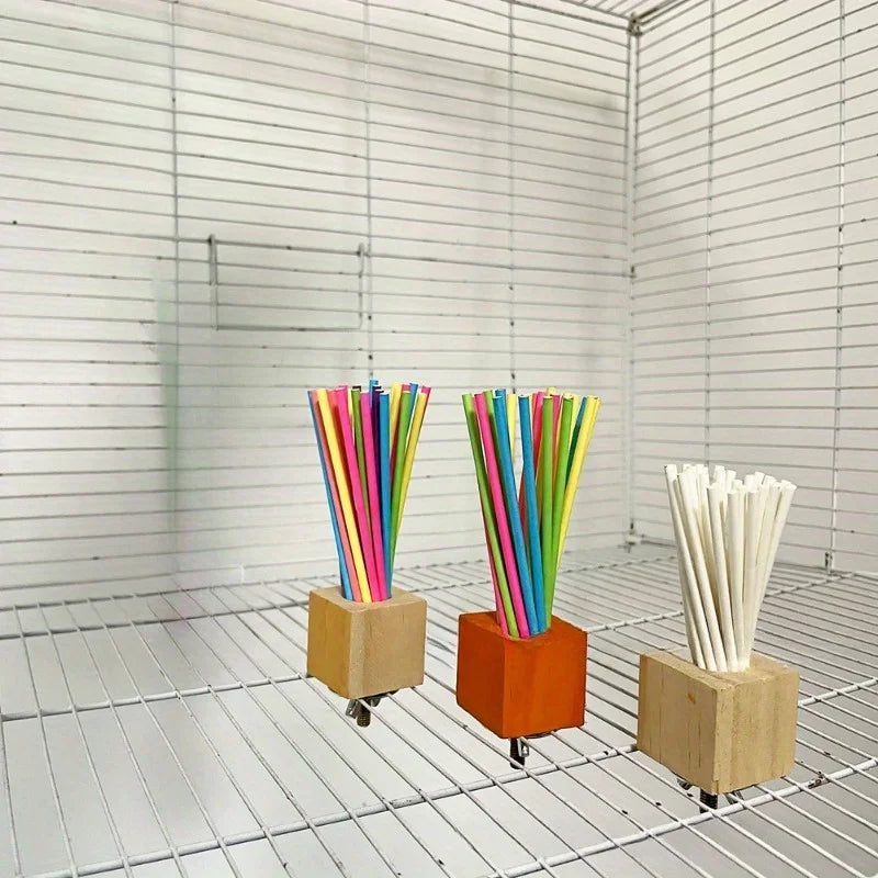 1PC Parrot Wooden Toy Rainbow Paper Stick - ProPawPet.com