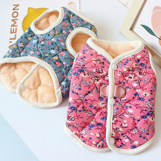Puppy Floral Vest Pet Clothing Dog Fleece - ProPawPet.com