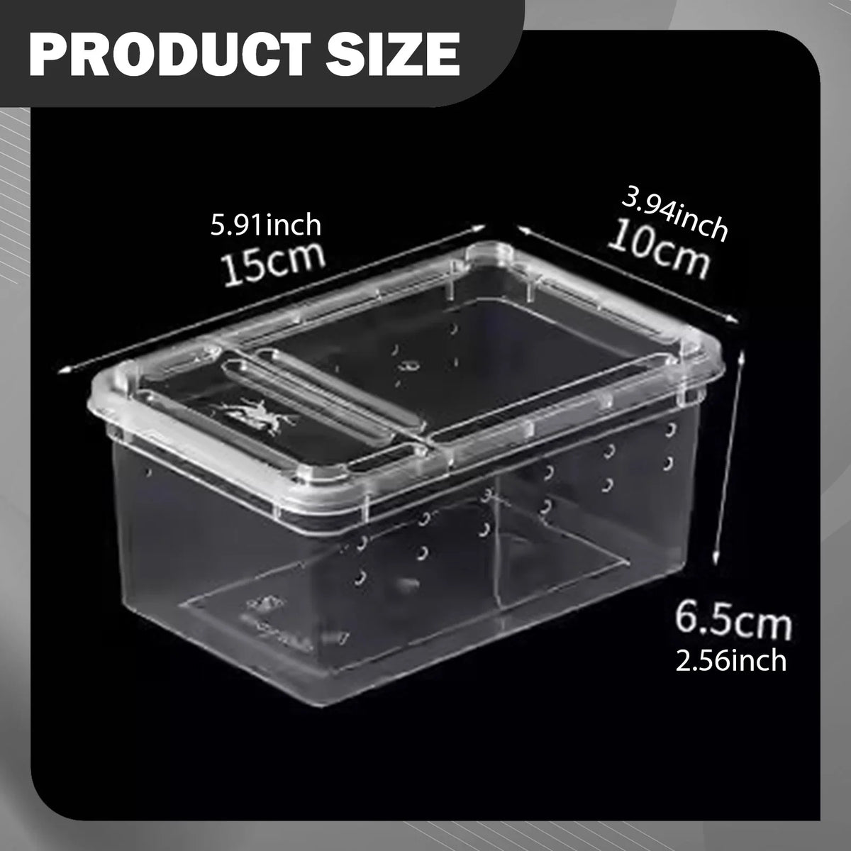 Reptile Breeding Box Transparent Clear Terrarium – 2 Colors